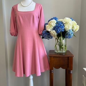 Kate Spade Pink Ponte Puff Sleeve Dress